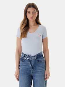 Guess T-Shirt W2YI45 J1314 Błękitny Slim Fit