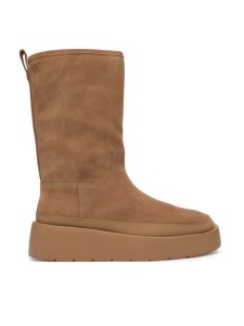 Calvin Klein Śniegowce Flatform Mid Boot Suede Wl HW0HW03181 Beżowy