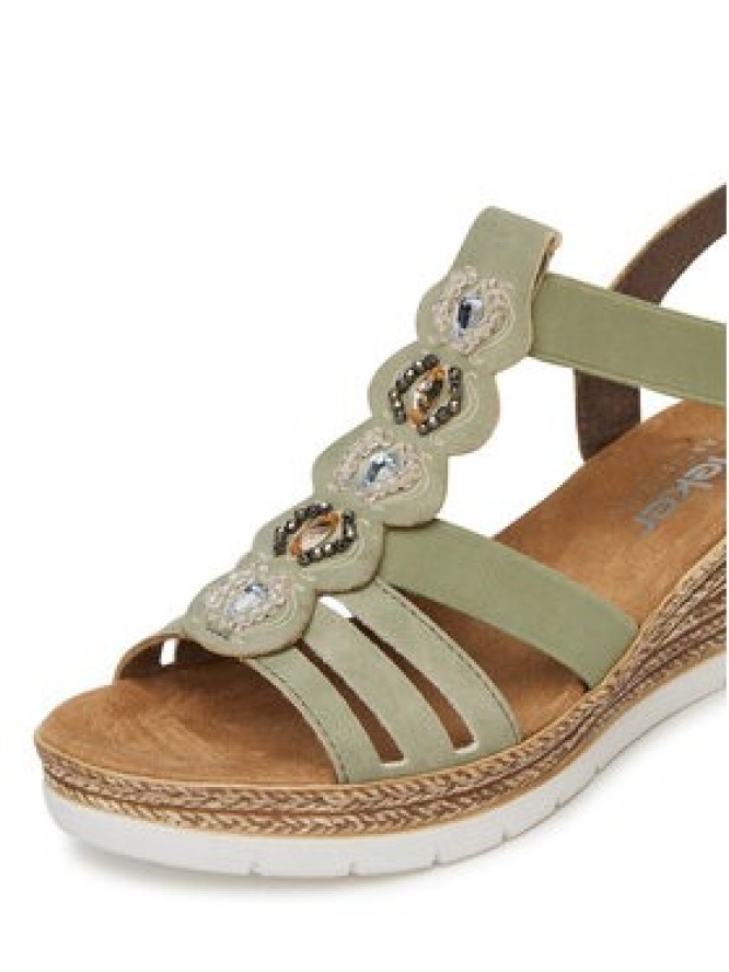 Rieker Sandały 619B2-52 Zielony