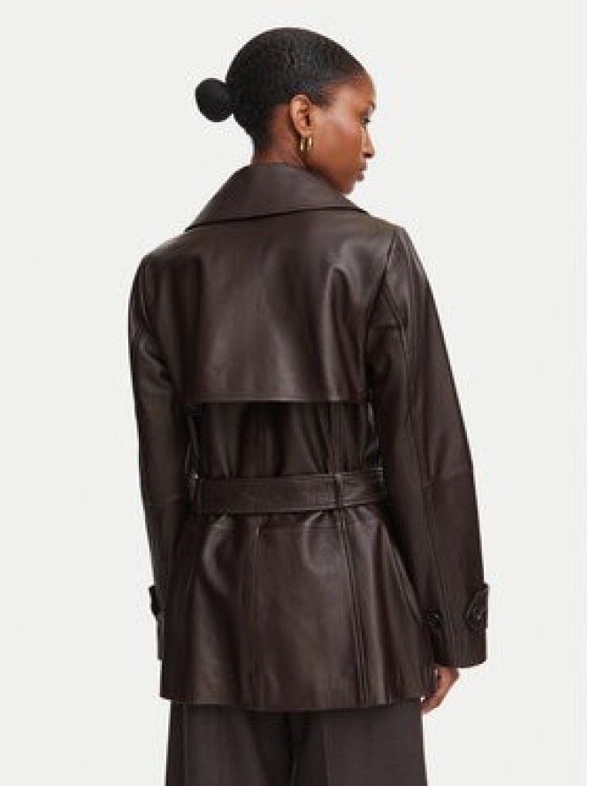 Marella Płaszcz skórzany Ragni 2623446051 Brązowy Regular Fit