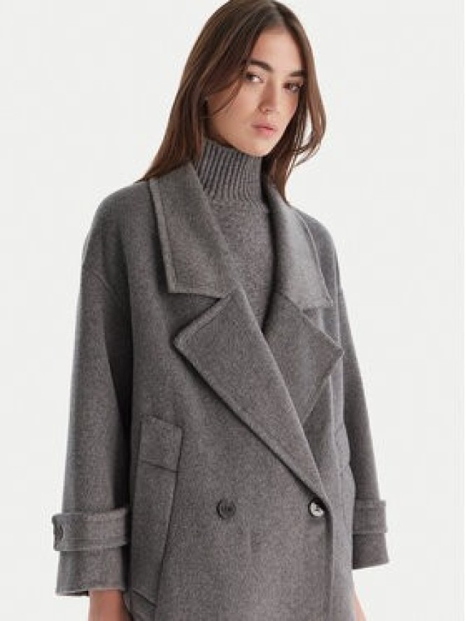 ViCOLO Płaszcz wełniany TF0050 Szary Regular Fit