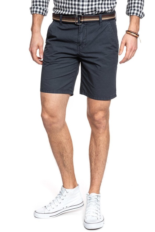 SPODENKI MUSTANG Denver Short Check Print 1912-Total Eclipse 1007528 11318