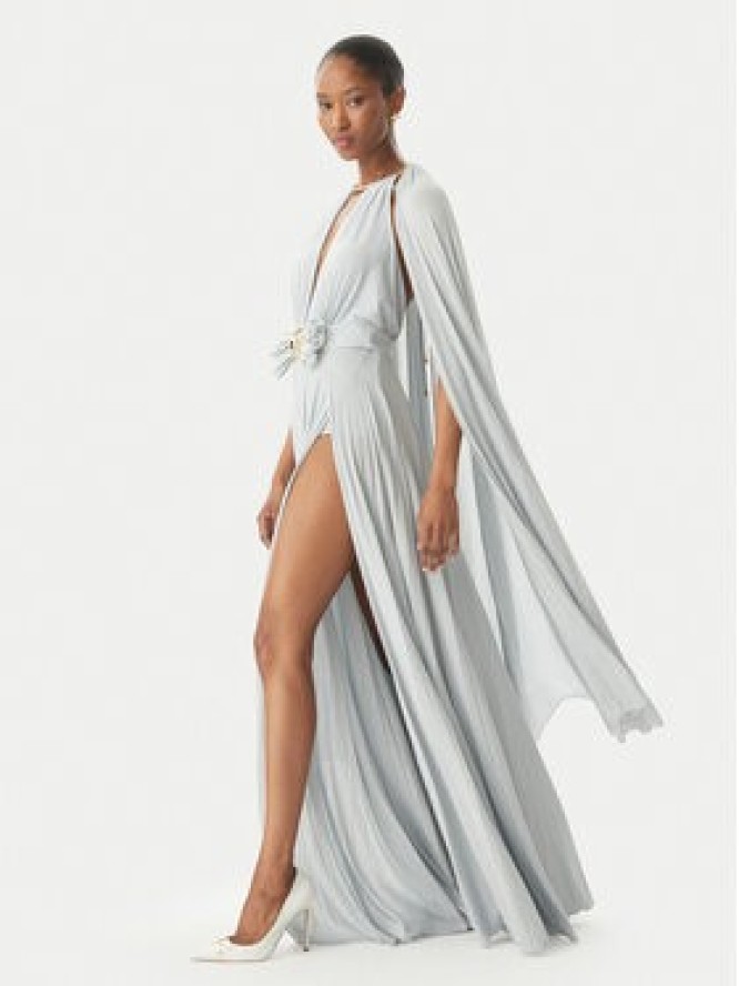 Elisabetta Franchi Sukienka wieczorowa AB-R13-51E2-V860 Srebrny Regular Fit
