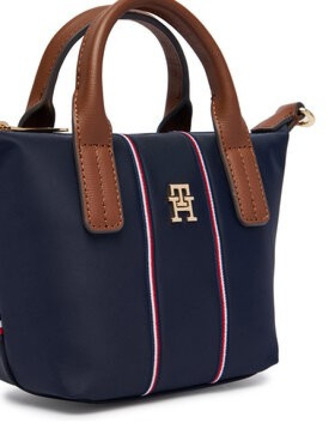 Tommy Hilfiger Torebka Popette Micro Tote Corp AW0AW18552 Granatowy