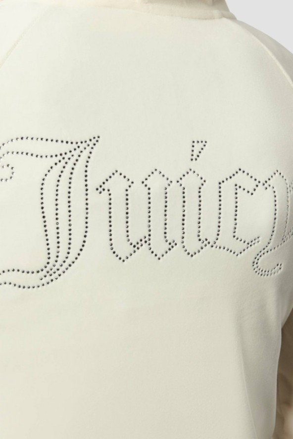 JUICY COUTURE Kremowa bluza damska Madison Outline Hoodie, Rozmiar XS