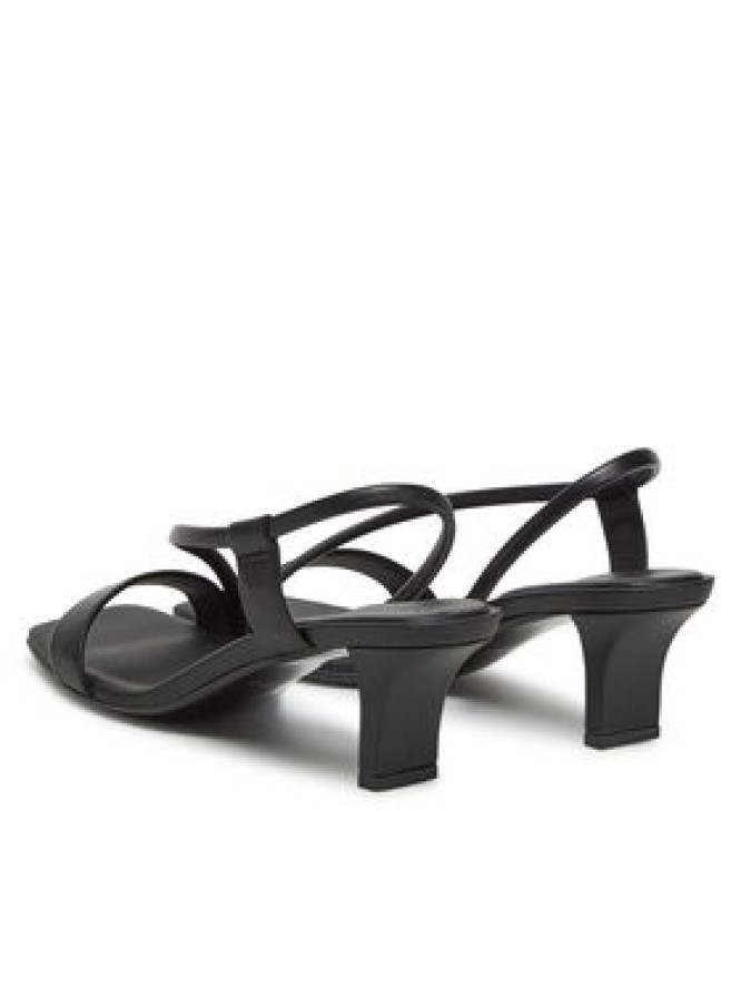 Calvin Klein Sandały Heel Sandal 50 Squared Lth HW0HW02534 Czarny