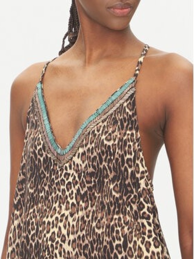 LOLA CASADEMUNT Sukienka letnia LS2516041 Brązowy Relaxed Fit