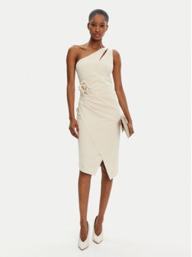 Rinascimento Sukienka koktajlowa CFC0122878003 Beżowy Regular Fit