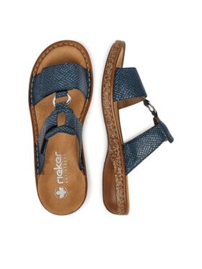 Rieker Klapki 628P9-14 Granatowy