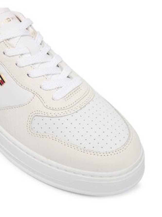 Tommy Hilfiger Sneakersy Th Sporty Cupsole Tumbled Ltr FW0FW09024 Écru