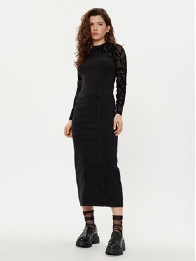 Vero Moda Spódnica jeansowa Medusa 10321775 Czarny Regular Fit