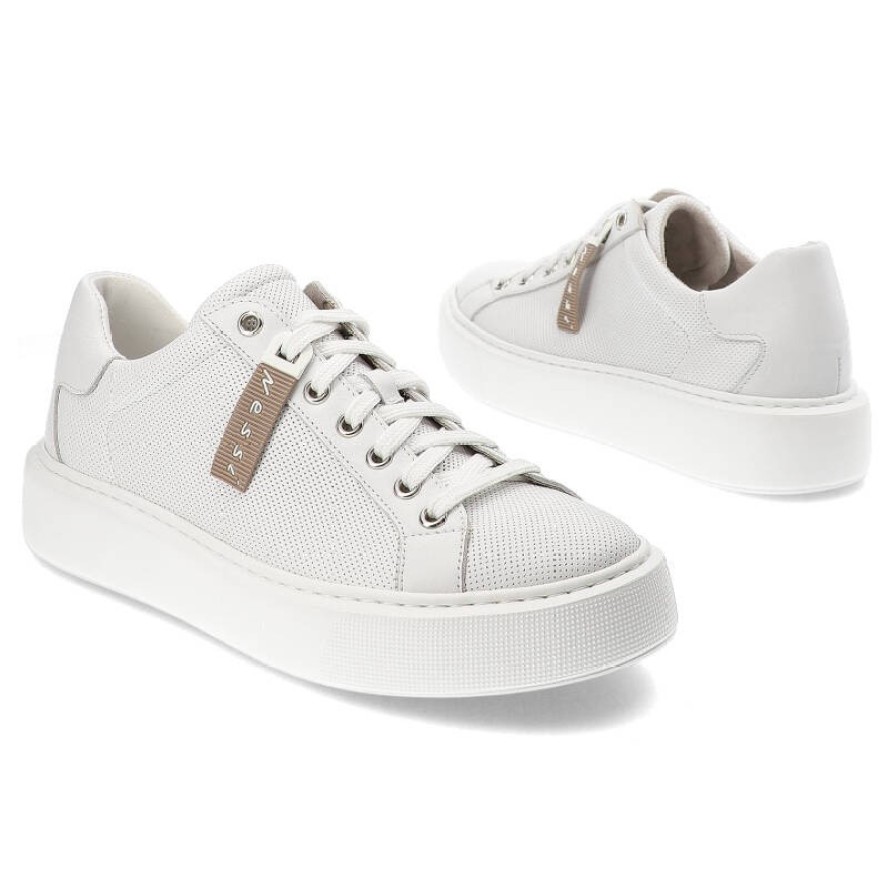 Białe Sneakersy Nessi Modne Półbuty Damskie