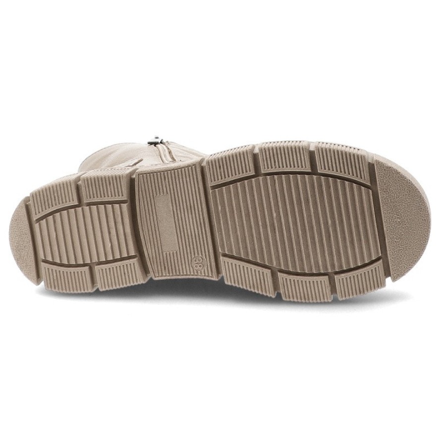 Beżowe Botki Wasak Ocieplane Buty Damskie