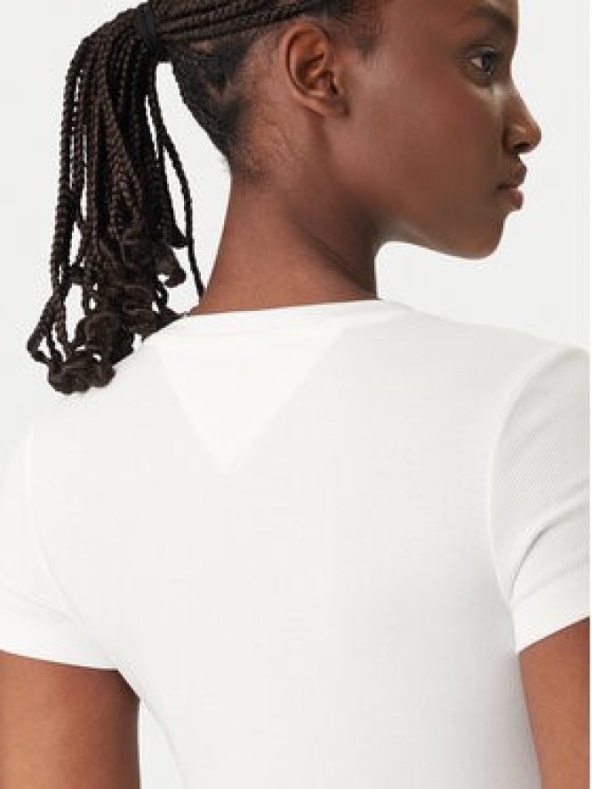 Tommy Jeans T-Shirt Wavy Flag DW0DW22272 Biały Slim Fit