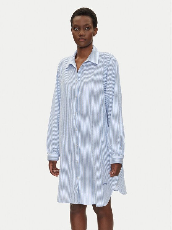 Iconique Sukienka koszulowa IC25-066 Błękitny Relaxed Fit