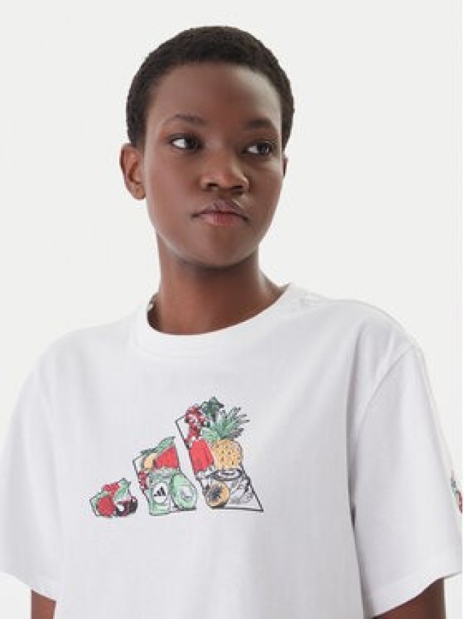 adidas T-Shirt Food Graphic KA5073 Biały Loose Fit