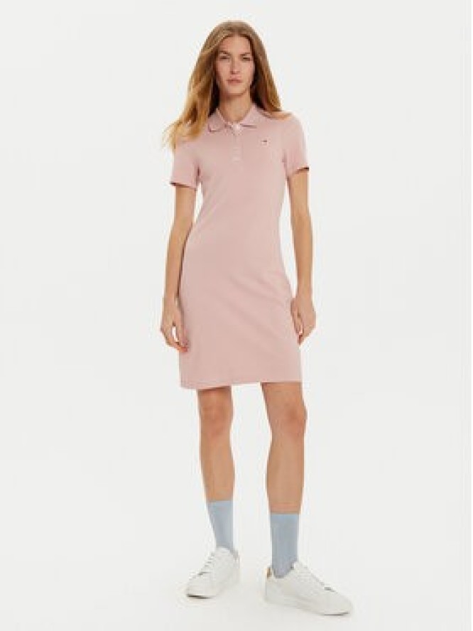 Tommy Hilfiger Sukienka codzienna 1985 WW0WW43228 Różowy Slim Fit