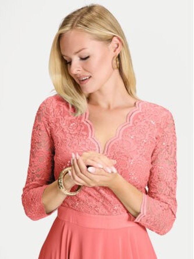 Swing Sukienka koktajlowa 5AE29100 Koralowy Regular Fit