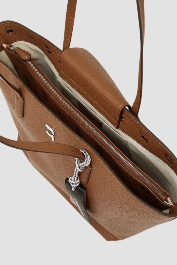 KARL LAGERFELD Brązowa shopperka Ikon Pebble