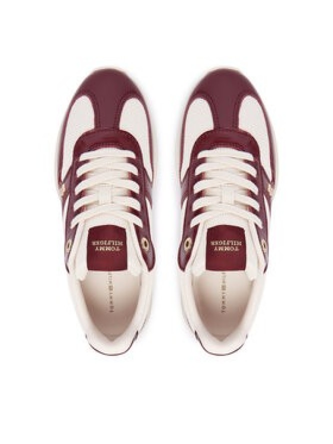 Tommy Hilfiger Sneakersy Modern Runner Shiny Leather FW0FW09413 Bordowy