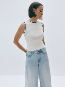 Bluzka z wiskozy - złamana biel