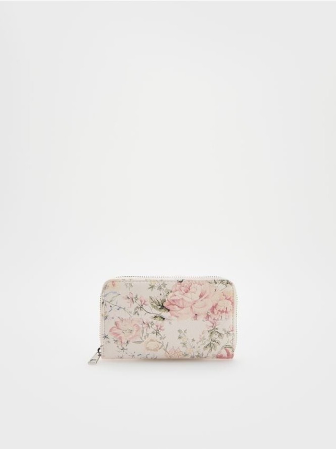 Wzorzysty portfel - pastelowy róż