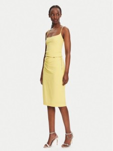 HUGO Sukienka koktajlowa 50536465 Żółty Slim Fit