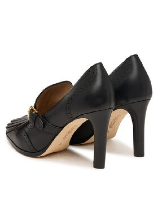 LAUREN RALPH LAUREN Półbuty Colleen Perforated Calfskin Kiltie Pump 802P02364002 Czarny