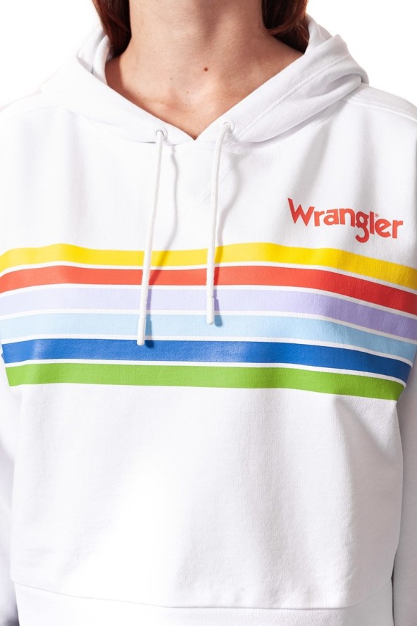 BLUZA WRANGLER DAMSKA CROPPED HOODY WHITE W6073HP12 112130434