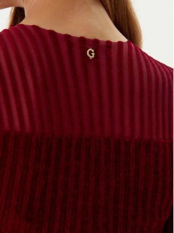 Guess Sukienka dzianinowa W5BK63 Z0890 Czerwony Slim Fit