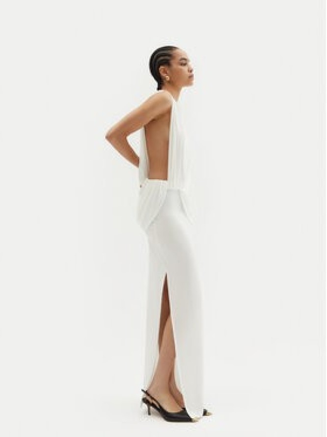 JACQUEMUS Sukienka wieczorowa La Robe Peplo Longue 25E251DR2302381 100 Biały Regular Fit