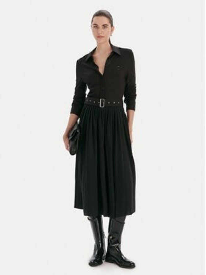 Tommy Hilfiger Sukienka koszulowa WW0WW48398 Czarny Regular Fit