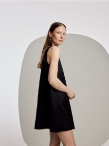 Sukienka z lnu - czarny