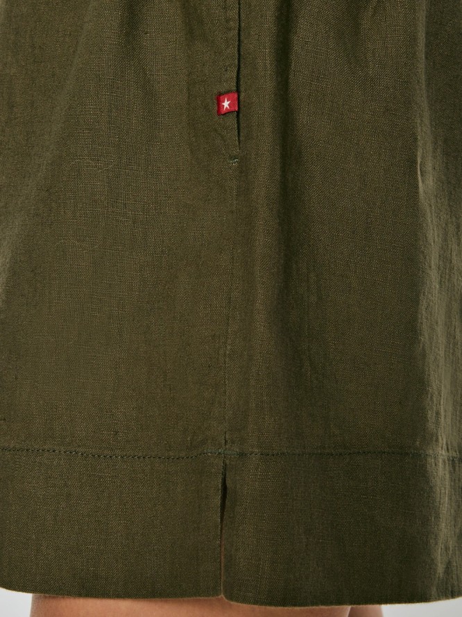 szorty damskie lniane khaki linami 303