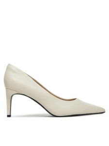 Calvin Klein Szpilki Pump 70 Pointy Hw Bar Lth HW0HW02561 Écru