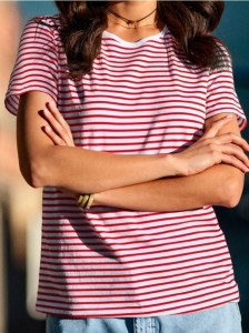 Koszulka w paski - czerwony