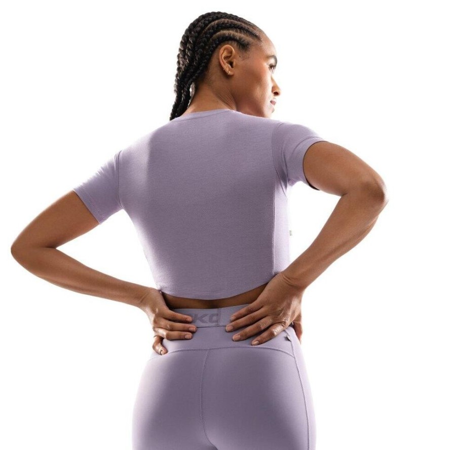 Damska koszulka treningowa crop top z krótkim rękawem Fitness Siroko Harmony