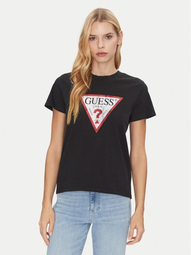 Guess T-Shirt W2BI69 K8FQ1 Czarny Regular Fit