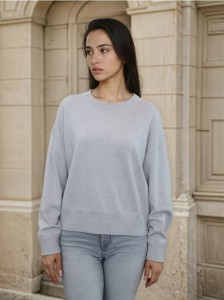 Sweter basic z wiskozą - szary