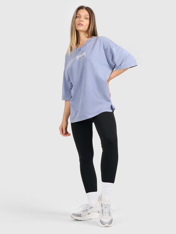4F T-shirt oversize z nadrukiem damski - granatowy XS