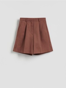 Szorty z lyocellem - brązowy