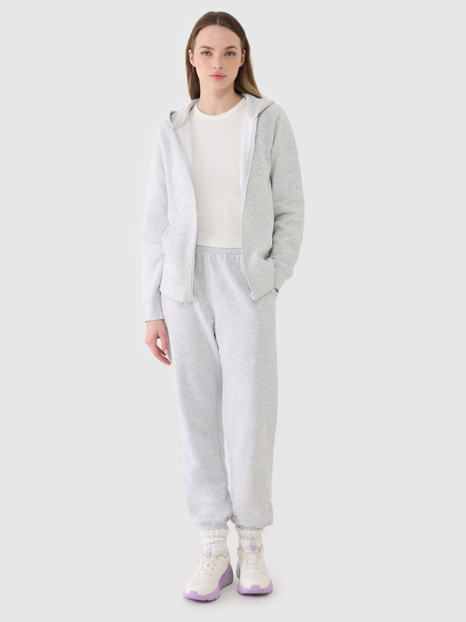 4F Bluza dresowa rozpinana z kapturem damska - szara M