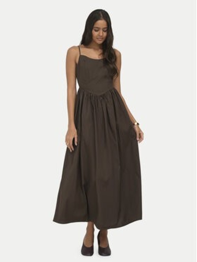 ONLY Sukienka letnia Likara 15371869 Brązowy ciemny Regular Fit