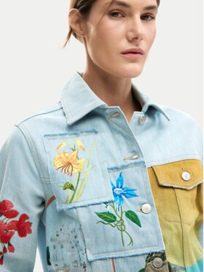 Desigual Kurtka jeansowa Indi 26SWED02 Błękitny Regular Fit