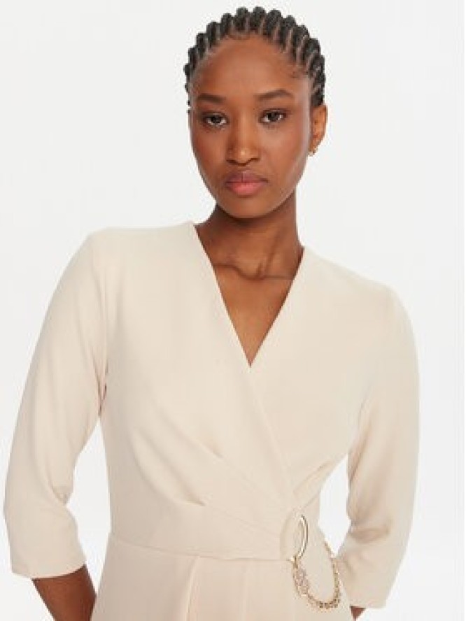 Rinascimento Sukienka koktajlowa CFC0020071002 Beżowy Regular Fit