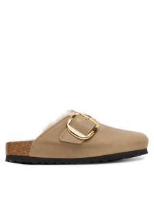 Birkenstock Klapki Boston Big Buckle Shearling 1030444 Brązowy