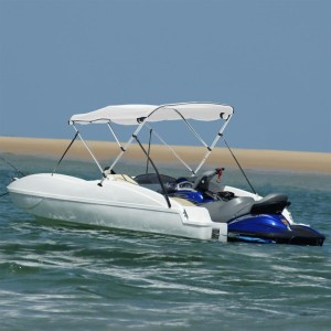 VidaXL daszek Bimini 3 łuki z ścianami bocznymi 183x(154–167)x137 cm
