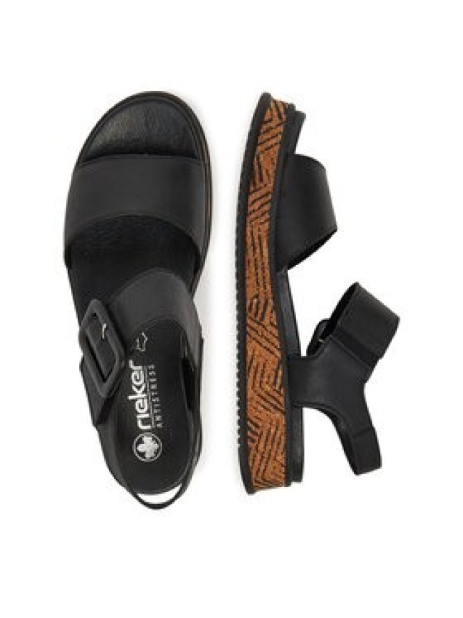 Rieker Sandały W0800-00 Czarny