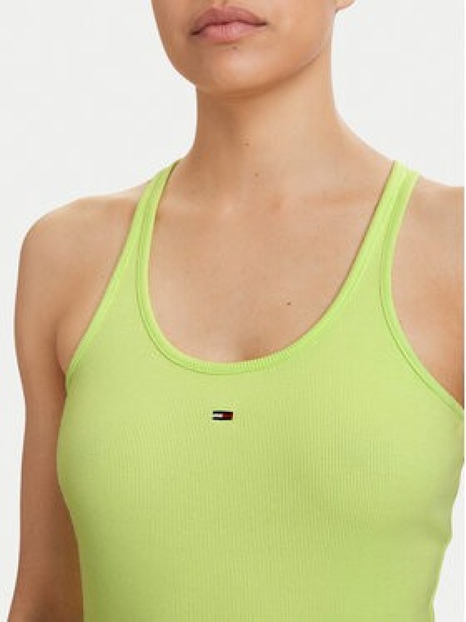 Tommy Jeans Top Racerback DW0DW22264 Zielony jasny Slim Fit