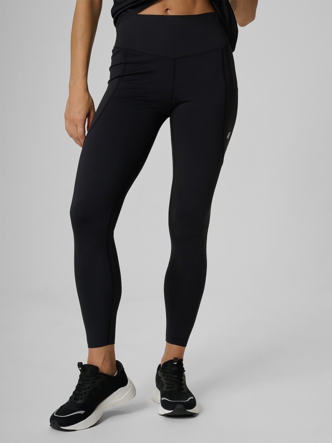 4F Legginsy do biegania szybkoschnące damskie - czarne XL